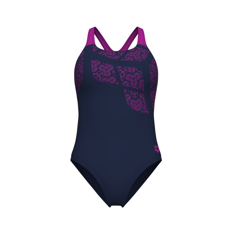 ARENA Maillot de bain 1 pièce femme Kikko Marine et rose