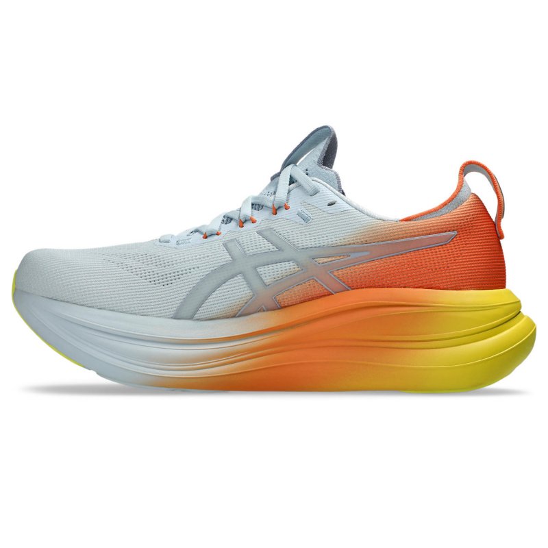 ASICS Chaussures de running homme Gel-Nimbus 28 Bleu et orange
