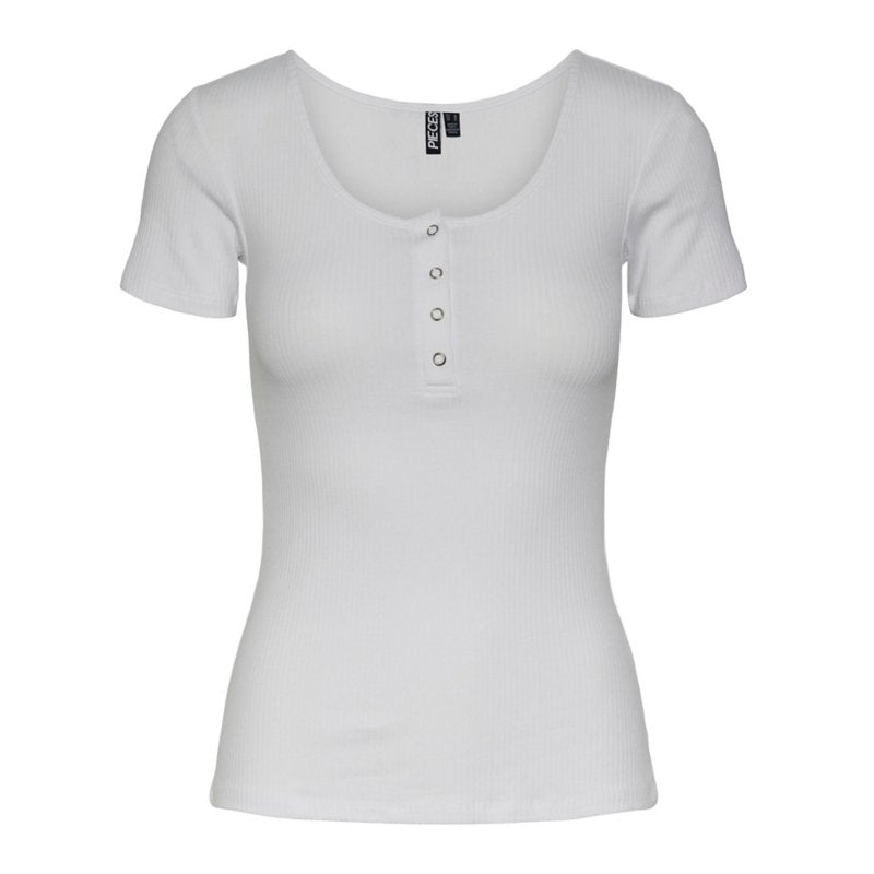 PIECES Tee-shirt à manches courtes femme Kitte Blanc