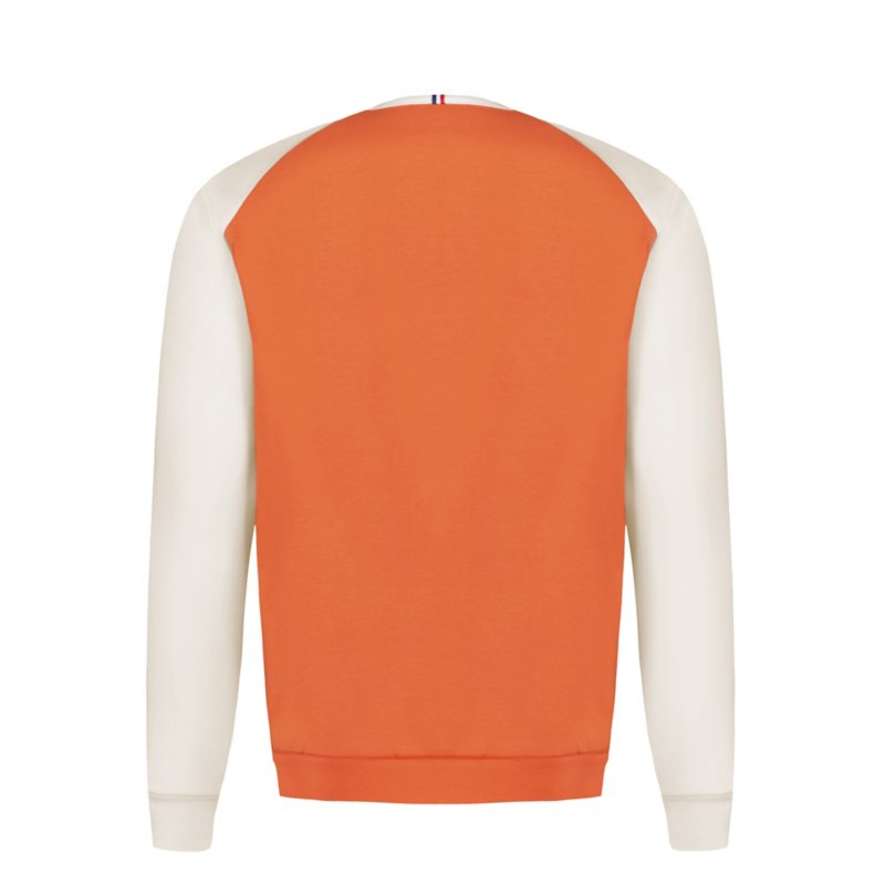 LE COQ SPORTIF Sweatshirt homme Héritage Orange et Beige