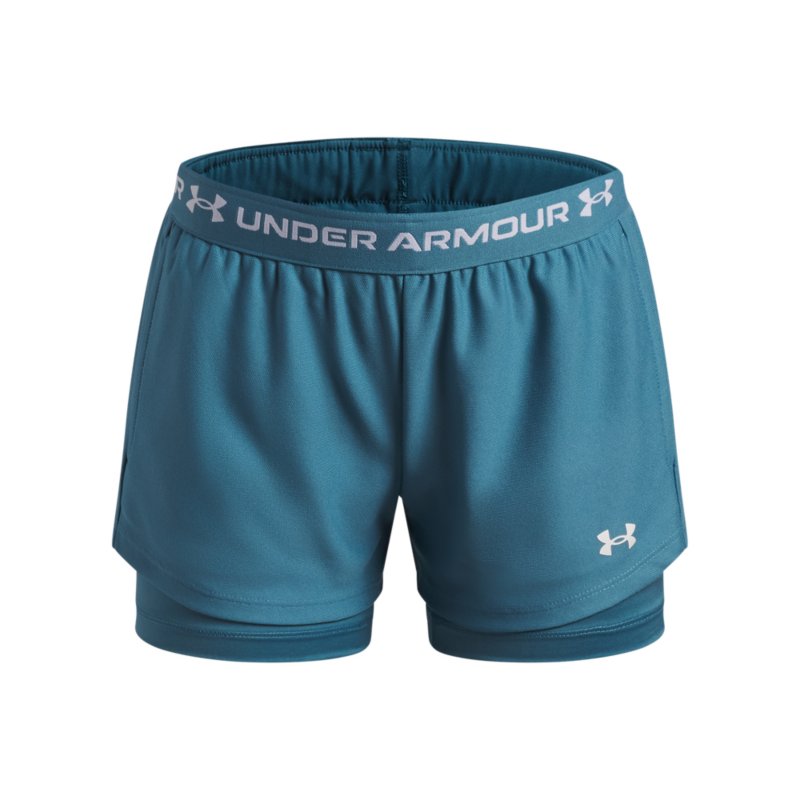 UNDER ARMOUR Short de training fille Tech Play Up 2 en 1 Bleu et blanc
