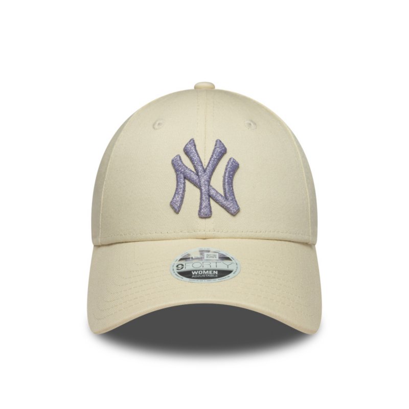 NEW ERA Casquette femme 9Forty Adjustable New York Yankees Metallic Logo Beige