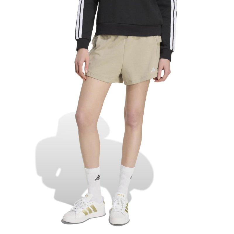 ADIDAS Short femme French Terry Petit logo Essentials Marron